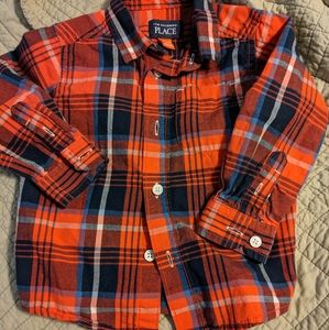 Baby Boy Red Plaid Shirt